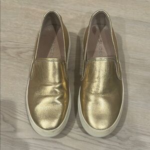 J Slides Gold Slip-On Sneakers